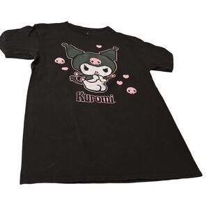 Kuromi By Sanrio Hearts & Skulls Graphic Tee Black‎ Goth Kawaii Emo Alt Size XS